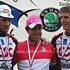 Frank Schleck, Kim Kirchen and Andy Schleck on the podium of the Luxemburgish National Championships 2006